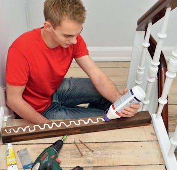 Renovera trappa billigt: Framkanten på golvet Renovera trappa billigt: Framkanten på golvet